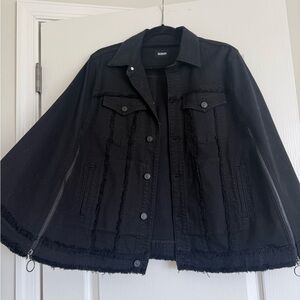 Hudson Jeans Frayed Black Denim Jacket